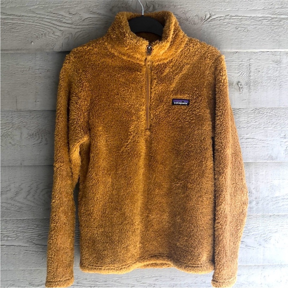 Patagonia Mustard Teddy Fleece Pullover Jacket